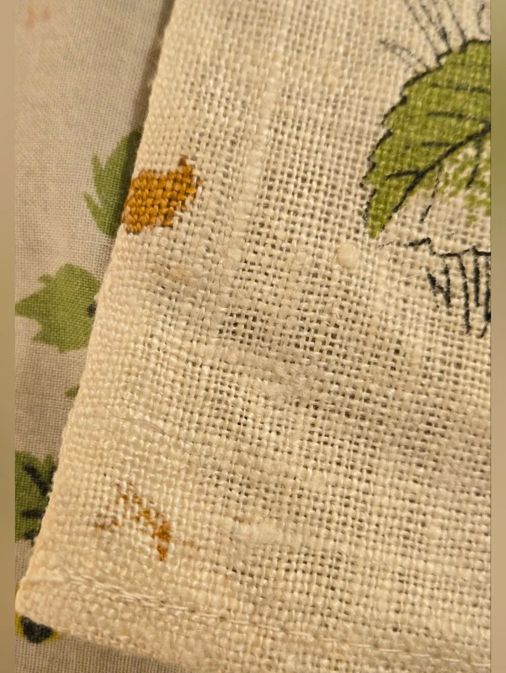 Vintage 1980 Calendar Linen Tea Towel w/ Rod & String to Hang Butterflies